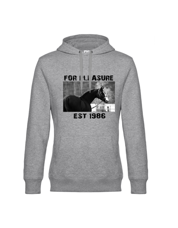 FOR PLEASURE 1986 HERREN HOODIE | PERSONALISIERBAR MIT DEINEM EIGENEN PFERDE- ODER TIERNAMEN, GEBURTSJAHR UND BILD