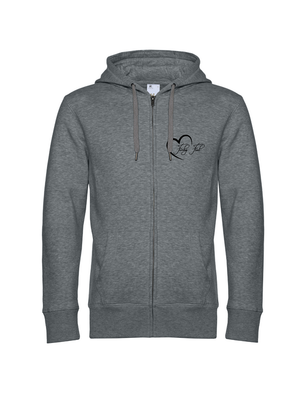 FUNKY FRED MIT HERZ HERREN ZIPPED HOODIE | PERSONALISIERBAR MIT DEINEM EIGENEN PFERDE- ODER TIERNAMEN