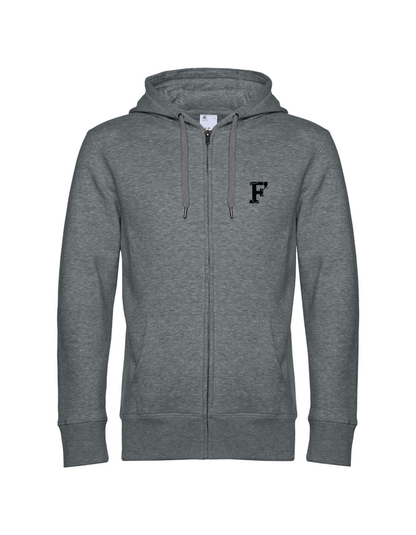 FOR PLEASURE MIT SCHWARZEM BUCHSTABEN  HERREN ZIPPED HOODIE | PERSONALISIERBAR MIT DEINEM EIGENEN PFERDE- ODER TIERNAMEN