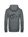 FUNKY FRED MIT HERZ HERREN ZIPPED HOODIE | PERSONALISIERBAR MIT DEINEM EIGENEN PFERDE- ODER TIERNAMEN