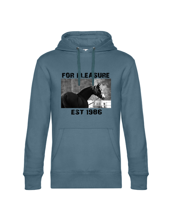 FOR PLEASURE 1986 HERREN HOODIE | PERSONALISIERBAR MIT DEINEM EIGENEN PFERDE- ODER TIERNAMEN, GEBURTSJAHR UND BILD