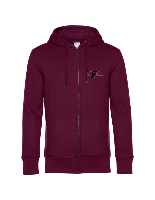 FOR PLEASURE MIT SCHWARZEM BUCHSTABEN  HERREN ZIPPED HOODIE | PERSONALISIERBAR MIT DEINEM EIGENEN PFERDE- ODER TIERNAMEN