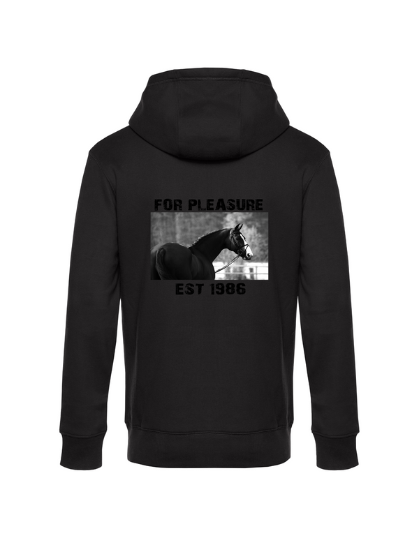 FOR PLEASURE 1986 HERREN ZIPPED HOODIE | PERSONALISIERBAR MIT DEINEM EIGENEN PFERDE- ODER TIERNAMEN, GEBURTSJAHR & BILD