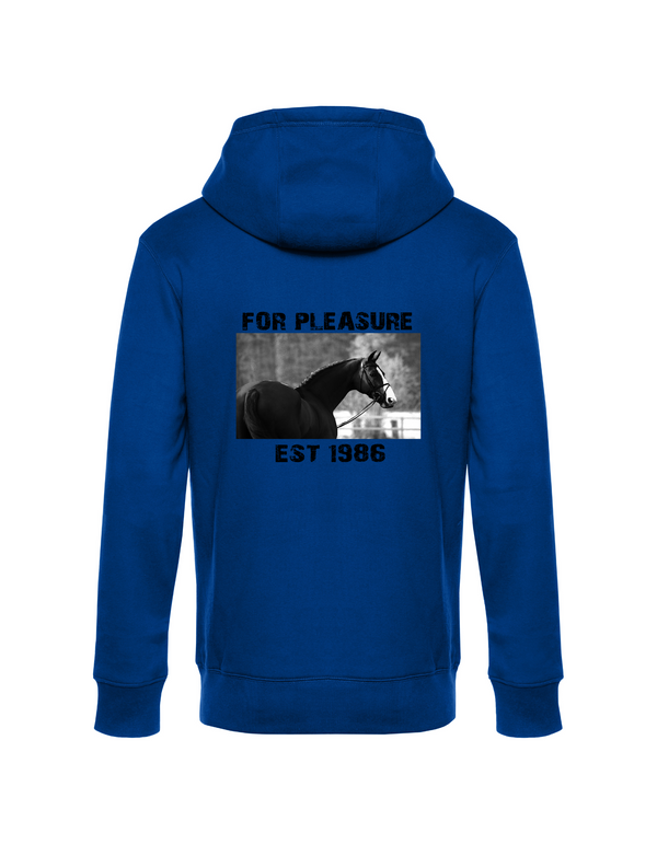 FOR PLEASURE 1986 HERREN ZIPPED HOODIE | PERSONALISIERBAR MIT DEINEM EIGENEN PFERDE- ODER TIERNAMEN, GEBURTSJAHR & BILD