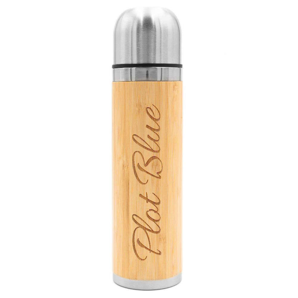 Cursive | Customizable thermos bottle bamboo 