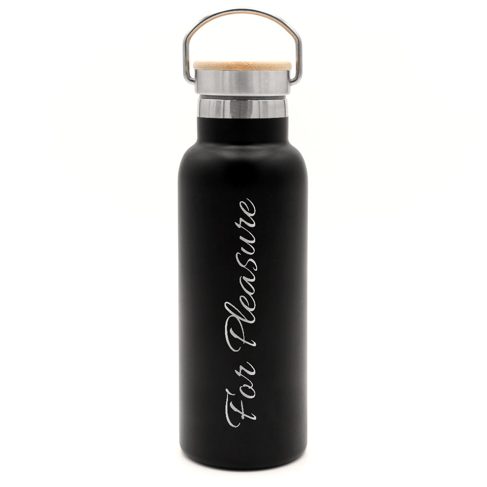 Schreibschrift | Personalisierbare Trinkflasche Schwarz